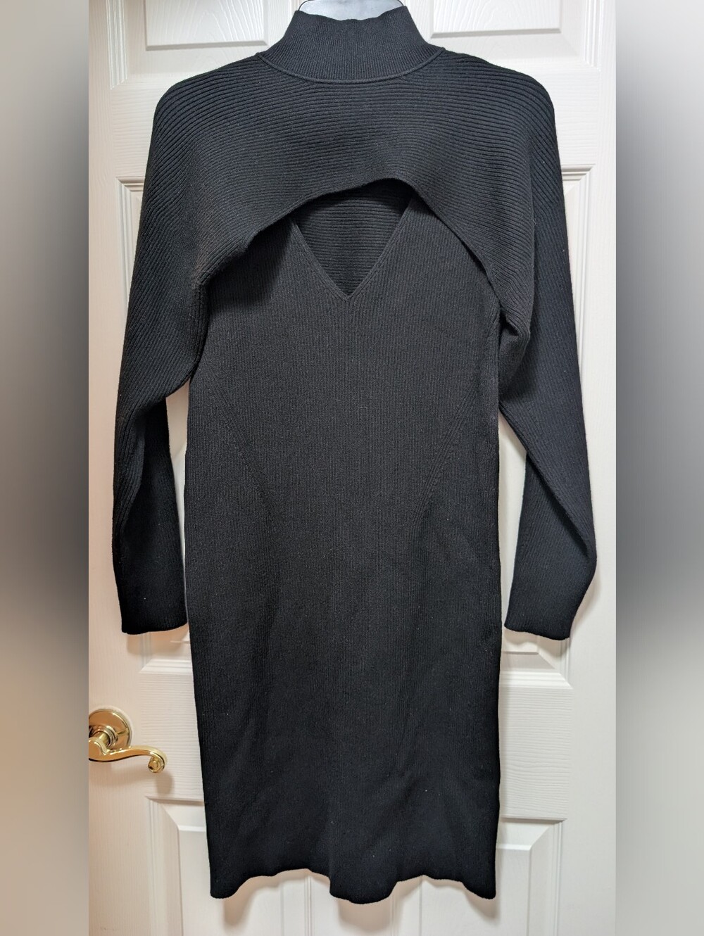 Banana republic sweater tank dress and shrug Asti Size Small S Rib Knit Black